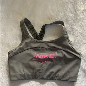 Nike Gray and Pink Sports Bra